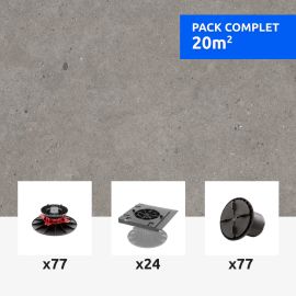 Complete kit to build a 20m2 deck with tiles - Anthracite Grey