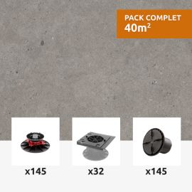 Kit to build a 40m2 terrace with tiles - Anthracite Grey