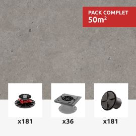 Kit to build a 50m2 terrace with tiles - Anthracite Grey