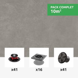 Complete kit for 10m2 tiled terrace - Anthracite Grey