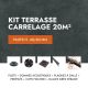 Kit terrasse carrelage- Aspect Béton Glocal Absolute 60x60 cm - Jouplast