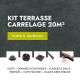 Kit terrasse carrelage- Aspect Béton Glocal Absolute 60x60 cm - Jouplast