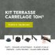 Kit terrasse carrelage- Aspect Béton Lissée Glocal Classic 60x60 cm - Jouplast