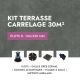 Kit terrasse carrelage- Aspect Béton Lissée Glocal Classic 60x60 cm - Jouplast