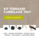 Kit terrasse carrelage- Aspect Ciment Glocal Sugar 60x60 cm - Jouplast