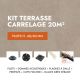 Kit terrasse carrelage- Aspect Ciment Glocal Sugar 60x60 cm - Jouplast