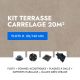 Kit terrasse carrelage- Aspect Ciment Glocal Sugar 60x60 cm - Jouplast