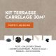 Kit terrasse carrelage- Aspect Ciment Glocal Sugar 60x60 cm - Jouplast