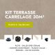 Kit terrasse carrelage- Aspect Ciment Glocal Sugar 60x60 cm - Jouplast