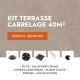 Kit terrasse carrelage- Aspect Ciment Glocal Sugar 60x60 cm - Jouplast