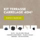 Kit terrasse carrelage- Aspect Ciment Glocal Sugar 60x60 cm - Jouplast