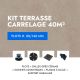 Kit terrasse carrelage- Aspect Ciment Glocal Sugar 60x60 cm - Jouplast