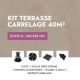 Kit terrasse carrelage- Aspect Ciment Glocal Sugar 60x60 cm - Jouplast