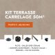 Kit terrasse carrelage- Aspect Ciment Glocal Sugar 60x60 cm - Jouplast