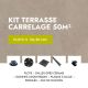 Kit terrasse carrelage- Aspect Ciment Glocal Sugar 60x60 cm - Jouplast