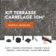 Kit terrasse carrelage- Aspect Pierre Quarziti 60x60 cm - Jouplast