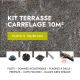 Kit terrasse carrelage- Aspect Pierre Quarziti 60x60 cm - Jouplast