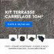 Kit terrasse carrelage- Aspect Pierre Quarziti 60x60 cm - Jouplast