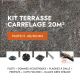 Kit terrasse carrelage- Aspect Pierre Quarziti 60x60 cm - Jouplast