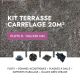 Kit terrasse carrelage- Aspect Pierre Quarziti 60x60 cm - Jouplast