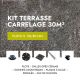 Kit terrasse carrelage- Aspect Pierre Quarziti 60x60 cm - Jouplast