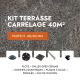 Kit terrasse carrelage- Aspect Pierre Quarziti 60x60 cm - Jouplast