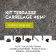 Kit terrasse carrelage- Aspect Pierre Quarziti 60x60 cm - Jouplast