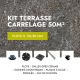 Kit terrasse carrelage- Aspect Pierre Quarziti 60x60 cm - Jouplast