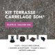 Kit terrasse carrelage- Aspect Pierre Quarziti 60x60 cm - Jouplast